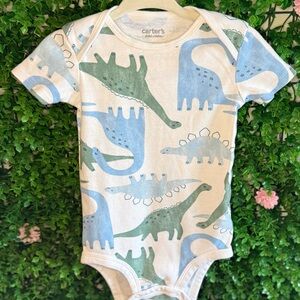 Carter’s Dinosaur Baby Bodysuit | 6M Blue & Green Dino Print